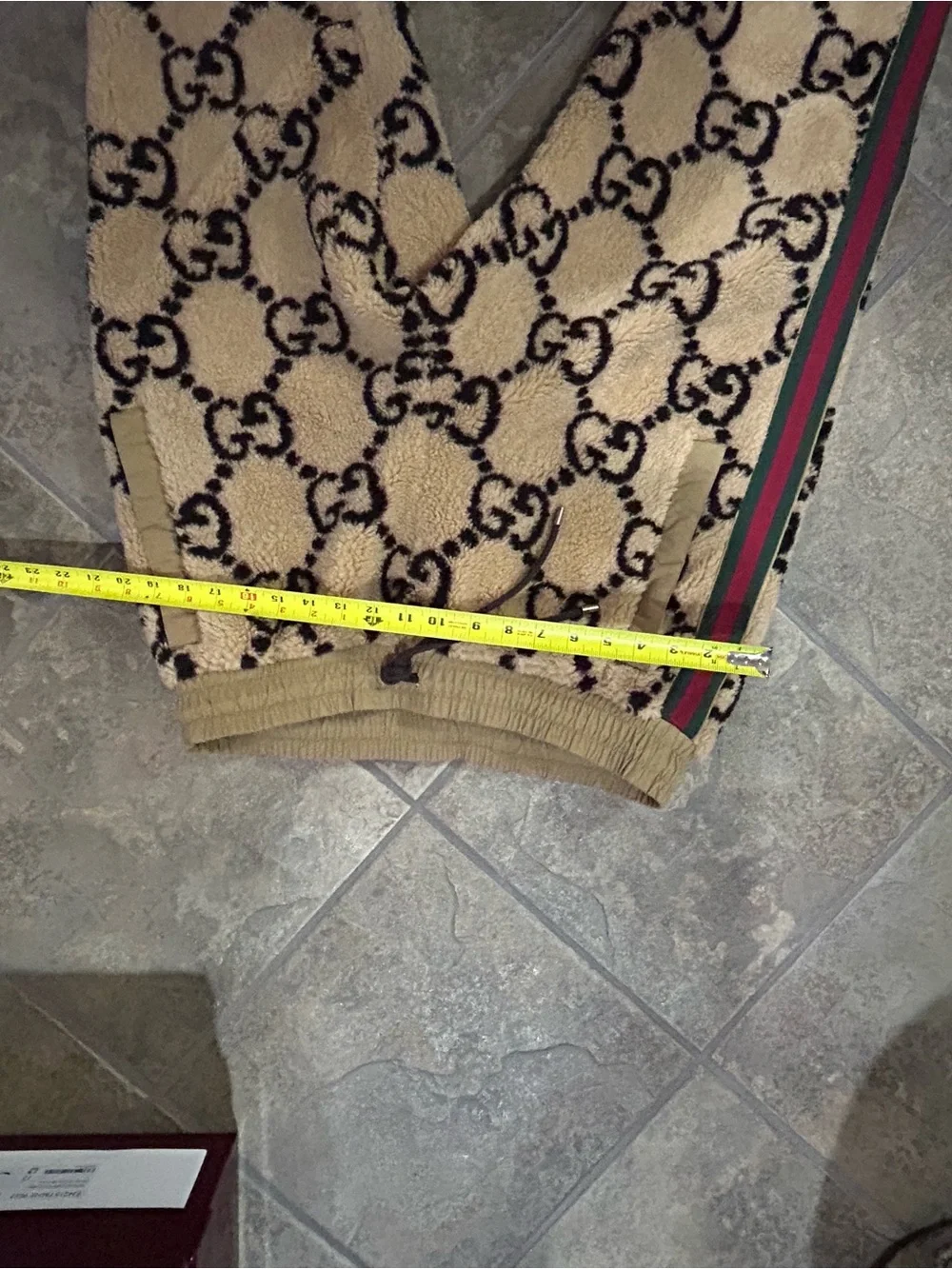 Men's Gucci GG jacquard wool blend fleece jogging pants size XXL made in Italy